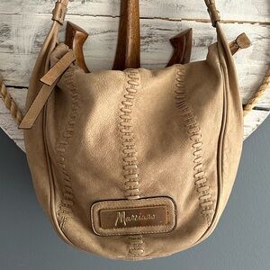VTG Marciano leather whip stitch hobo bag 100% genuine quality leather